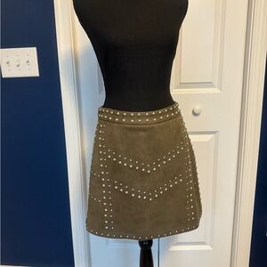 NWOT - TOBI Women’s Studded Olive Mini Skirt Perfect Night Out Outift